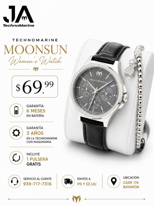 TechnoMarine MoonSun Women's Watch - 36mm, Black