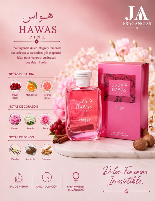 Hawas Pink Rasasi for women Eau de Parfum 3.38oz 5% De Descuento Adicional