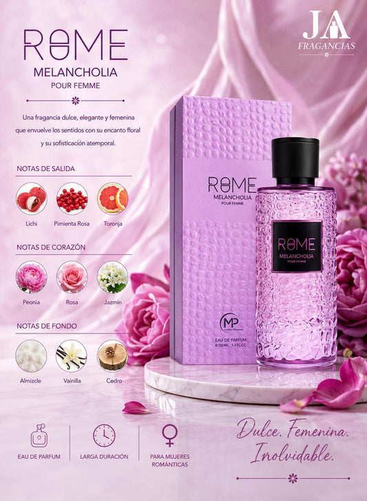 ROME MELANCHOLIA POUR FEMME 3.4oz 5% DE DESCUENTO ADICIONAL