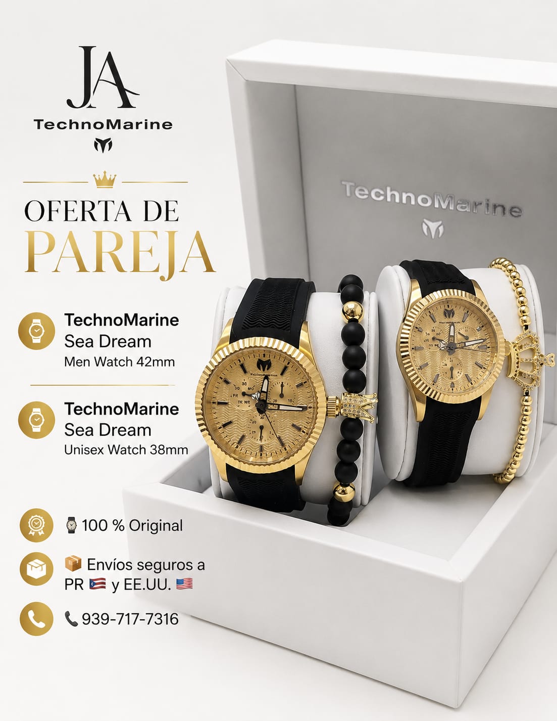 DOS RELOJES TehnoMarine Sea Dream Men’s Watch – 42mm TechnoMarine Sea Dream Unisex Watch – 38mm DOS PULSERAS