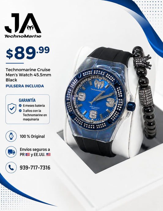 Technomarine Cruise Men’s Watch 45 mm Black PULSERA INCLUIDA