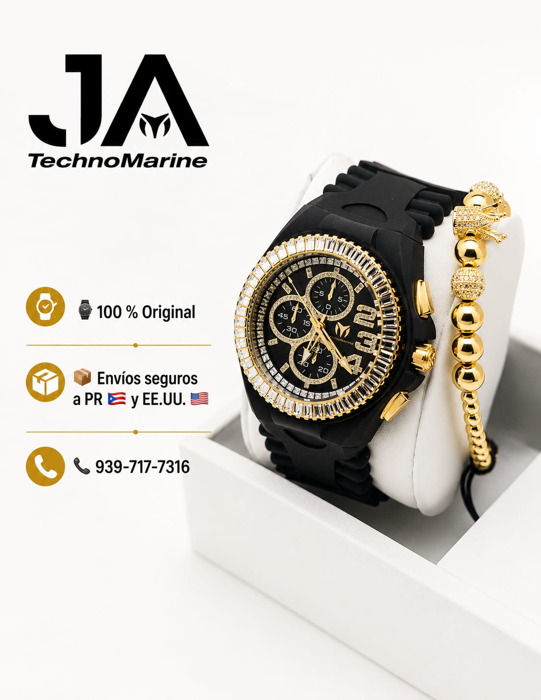 TechnoMarine Cruise JellyFish Men's Watch - 45mm, Black   Una pulsera gratis