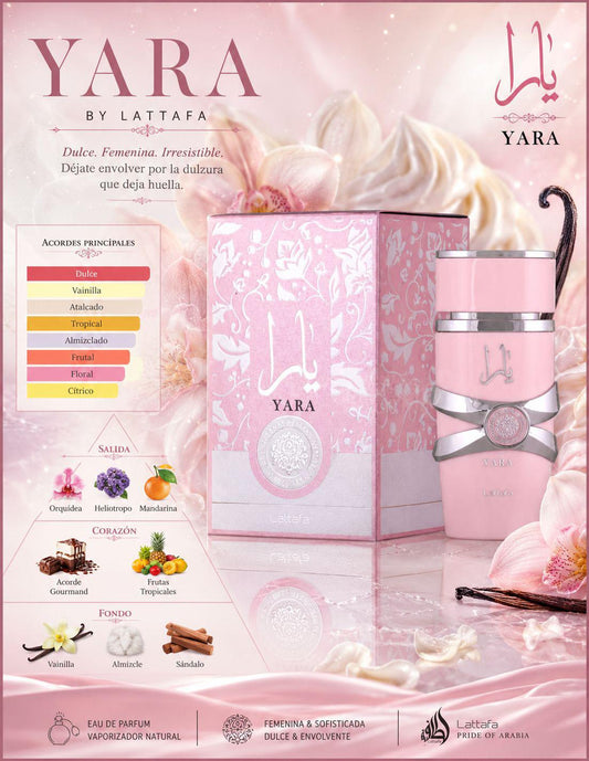 Yara Lattafa (Rosa) Eau de Perfume 3.4oz 5% De Descuento Adicional