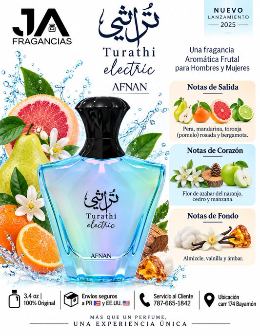 Turathi Eléctric Afnan Unisex Eau De Parfum 3.0oz