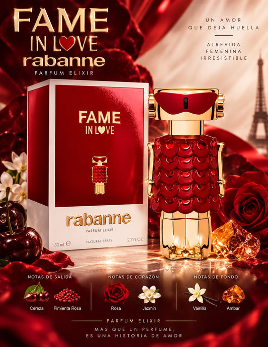Fame In Love Elixir 2.7oz Parfum Women Refillable 5% Descuento Adicional