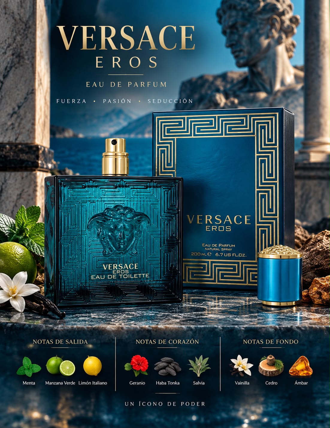 Versace Eros Pour Homme Eau Parfum 3.4OZ