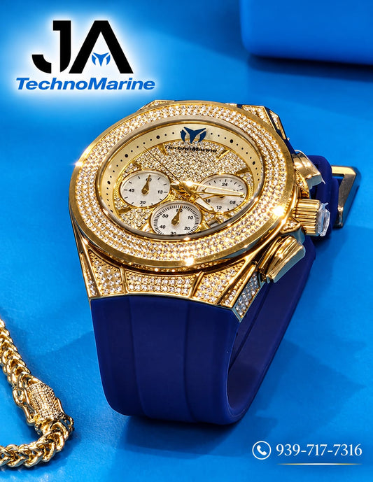 Technomarine (Pave) Cruise Collection Maquina Suiza Color Oro + 5 % Descuento Adicional 199.99 Aplicado