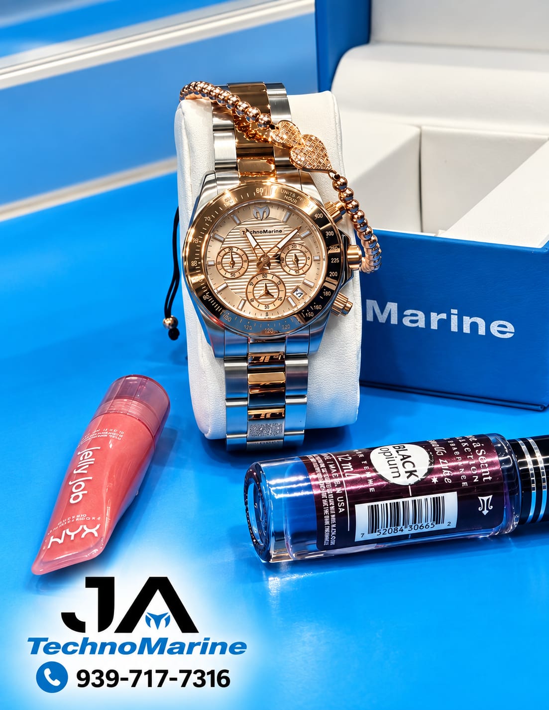Technomarine Manta Ray Chronograph Quartz White Dial 38mm Rose Gold Incluye Pulsera