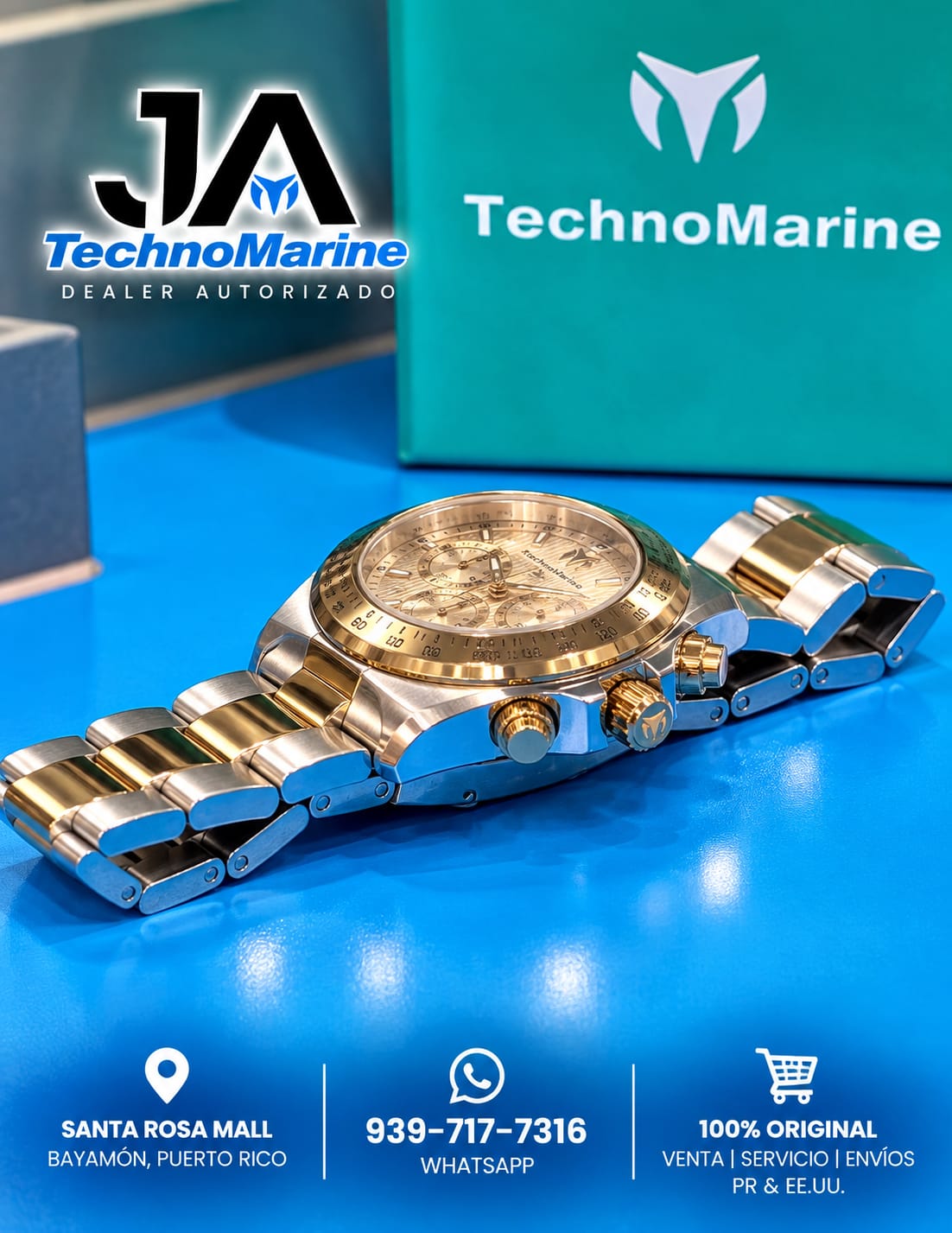 Technomarine Manta Ray Chronograph Quartz White Dial 38mm Rose Gold Incluye Pulsera
