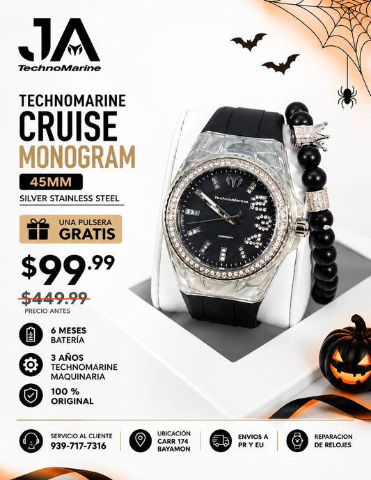 Technomarine Cruise Monogram 45mm Silver Stainless Steel