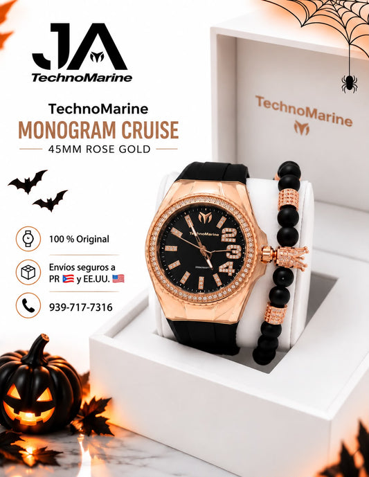 Technomarine Cruise Monogram 45mm Rose Gold Stainless steel Una Pulsera Gratis