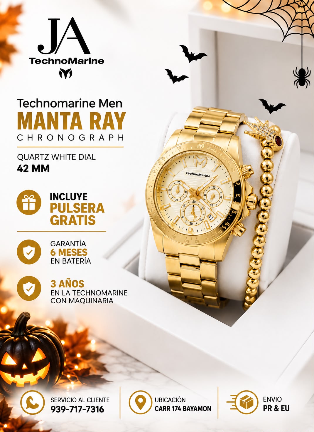 TECHNOMARINE Manta Men 42mm Stainless Steel Gold Gold dial