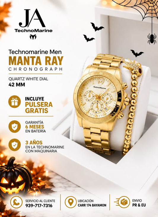 TECHNOMARINE Manta Men 42mm Stainless Steel Gold Gold dial
