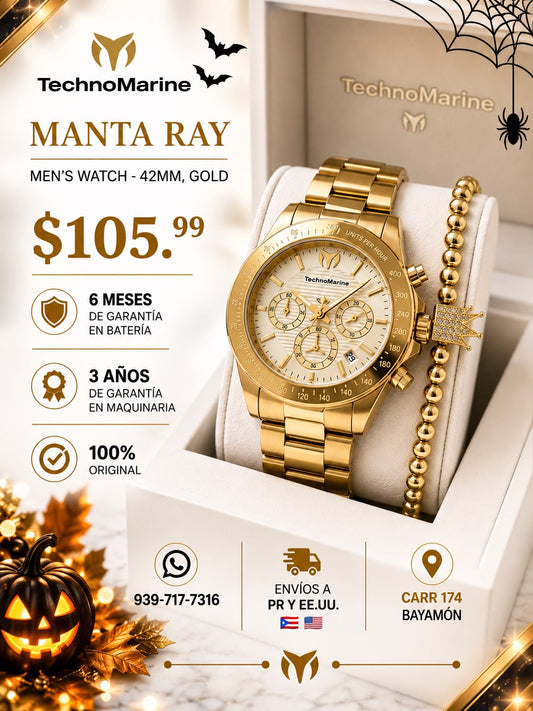 Technomarine Ladies Manta Ray Chronograph Quartz White Dial 38mm