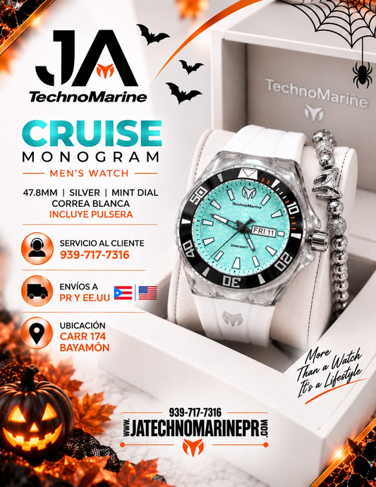 TechnoMarine Cruise Monogram 2023 Men's Watch - 47.8mm, Silver Ment  INCLUYE PULSERA