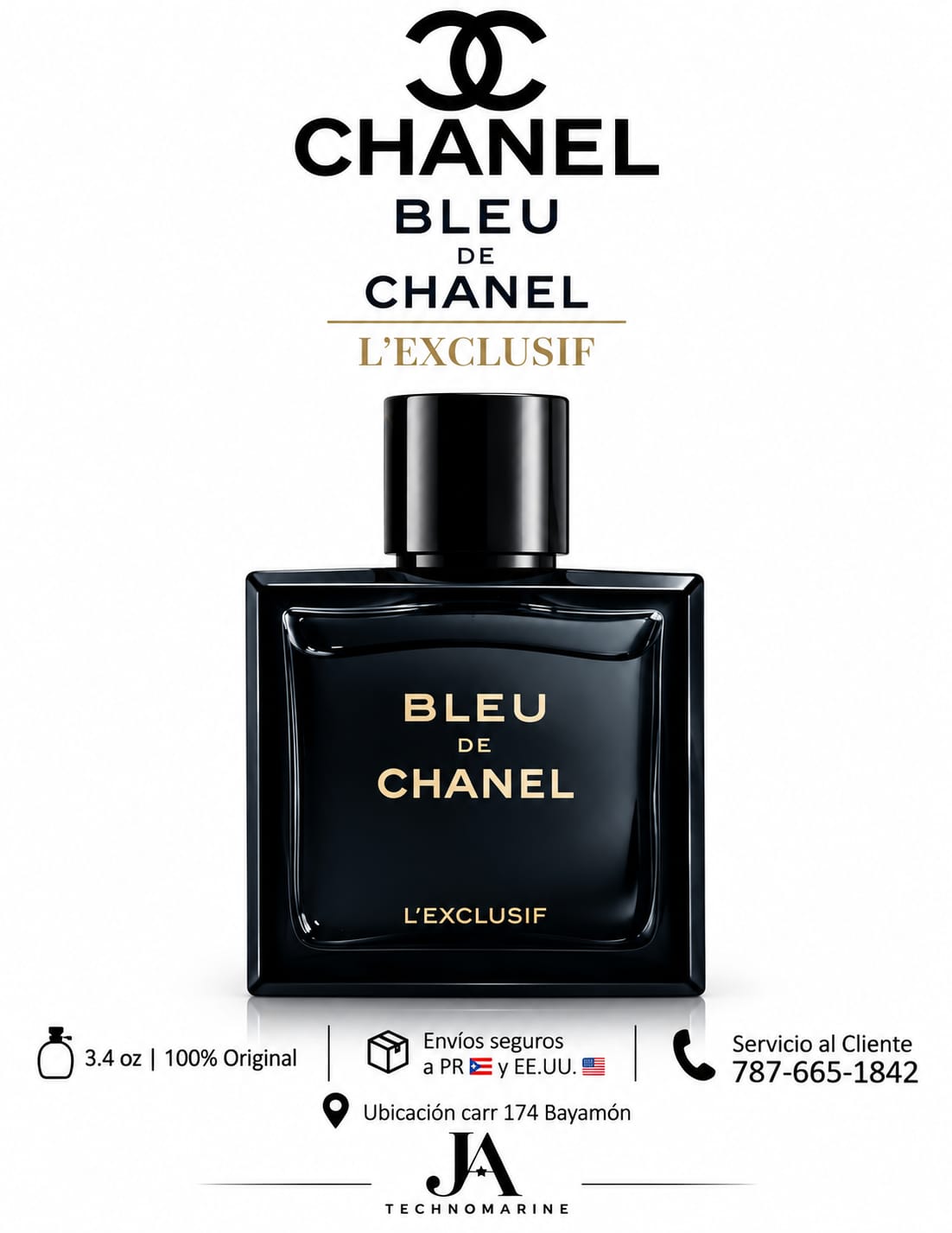 BLEU DE CHANEL PARIS L'EXCLUSIF PARFUM 3.4 OZ 5% DE DESCUENTO ADICIONAL