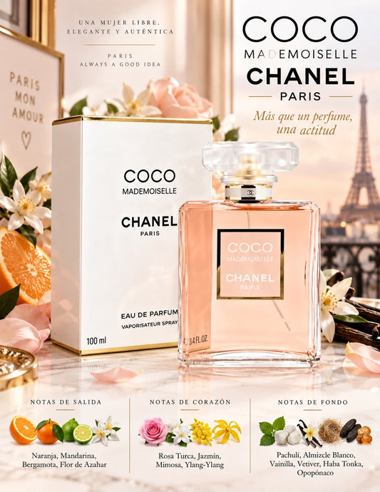 COCO MADEMOISELLE CHANEL PARIS EAU DE PARFUM 3.4OZ 5% DE DESCUENTO ADICIONAL