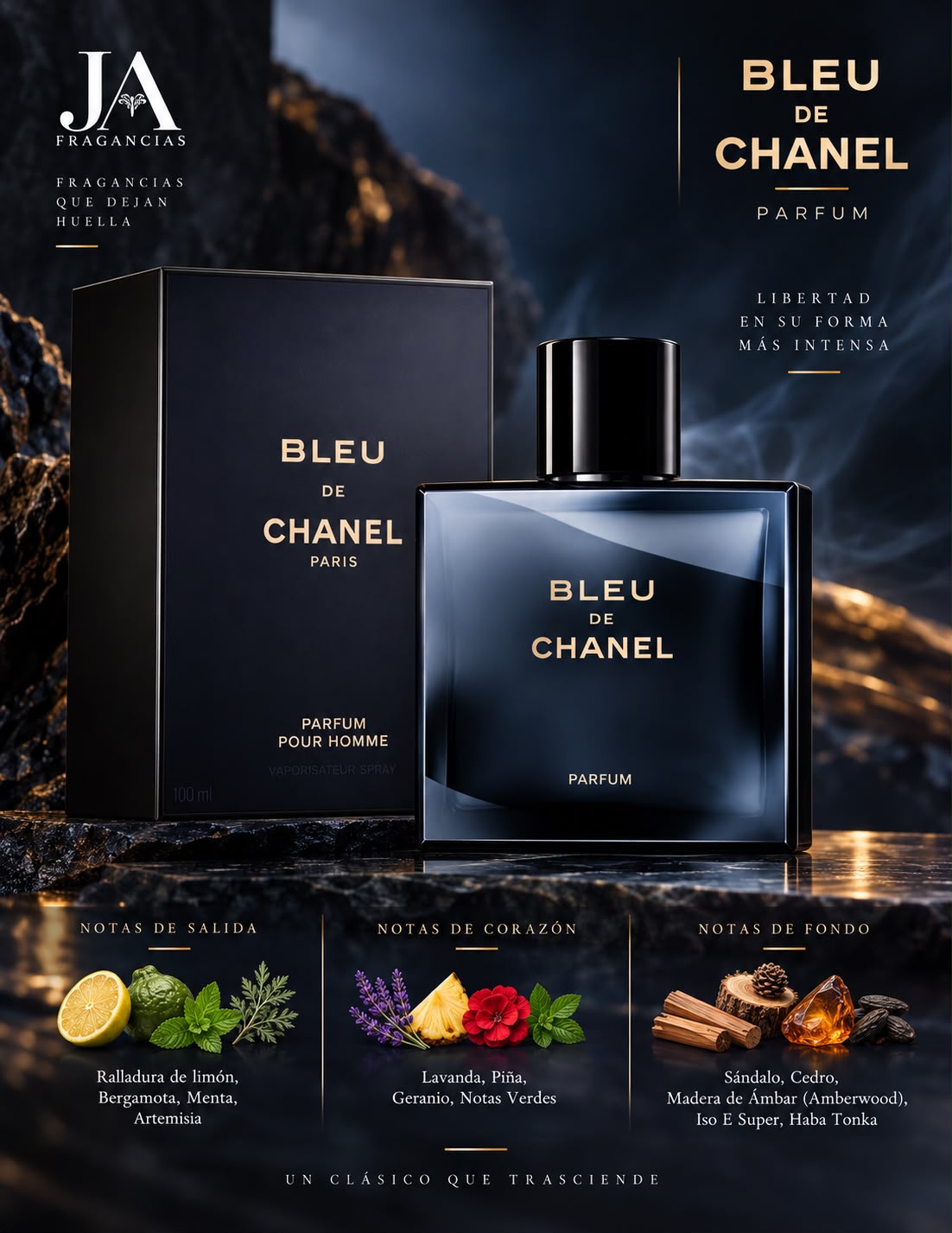 BLEU de CHANEL Paris PARFUM POUR HOMME 3.4OZ 5% De Descuento Adicional