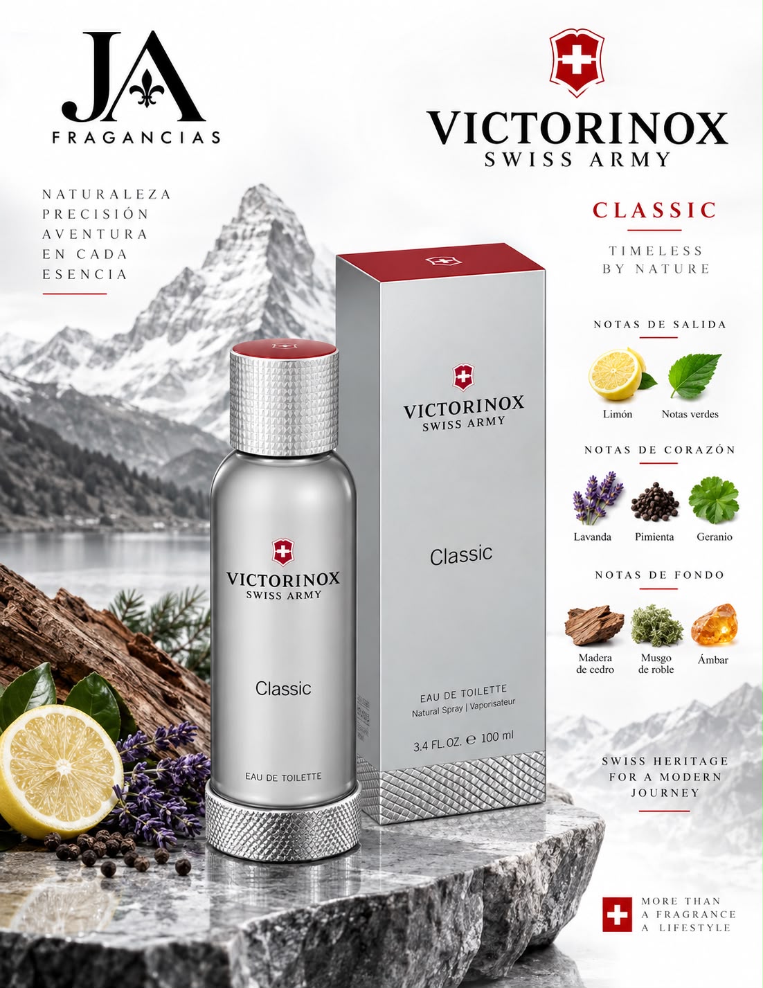 Victorinox Swiss Army Classic Eau De Toilette 3.4 oz 5% De Descuento Adicional