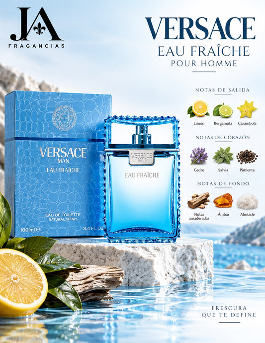 Versace Eau Fraiche pour homme Eau De Toilette 3.4oz 5% de Descuento Adicional