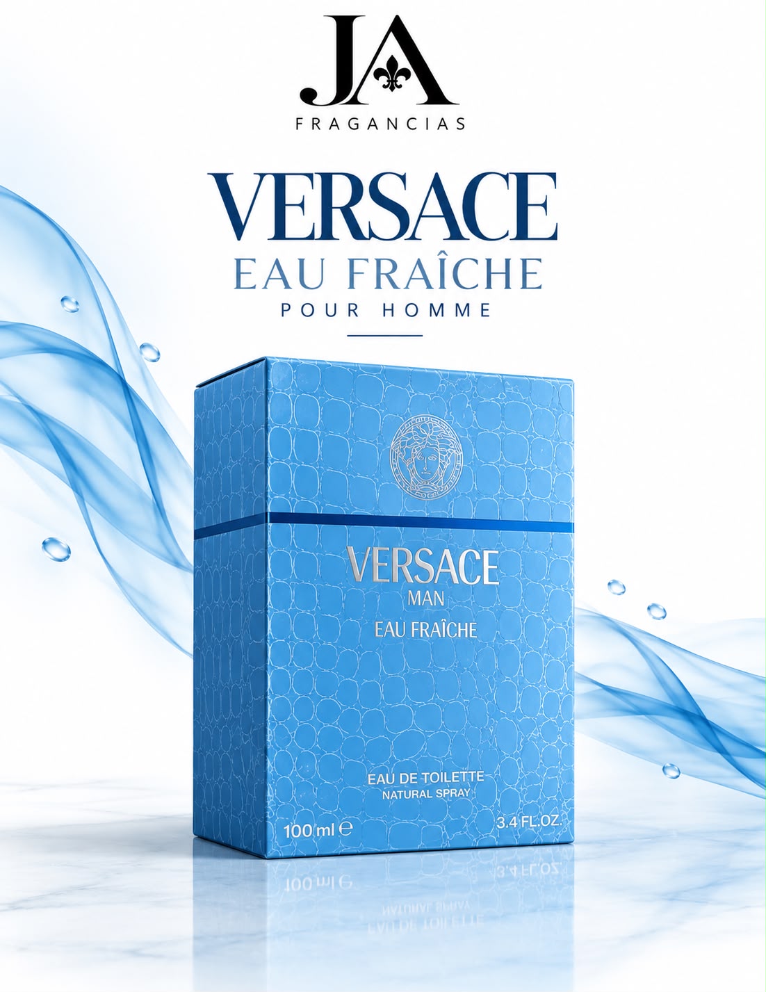 Versace Eau Fraiche pour homme Eau De Toilette 3.4oz 5% de Descuento Adicional