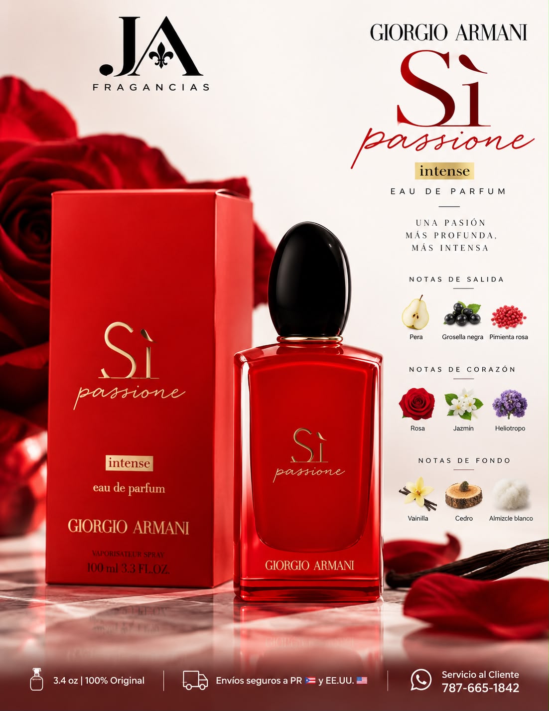 Si Passione Intense by Giorgio Armani 1.7oz 5% De Descuento Adicional