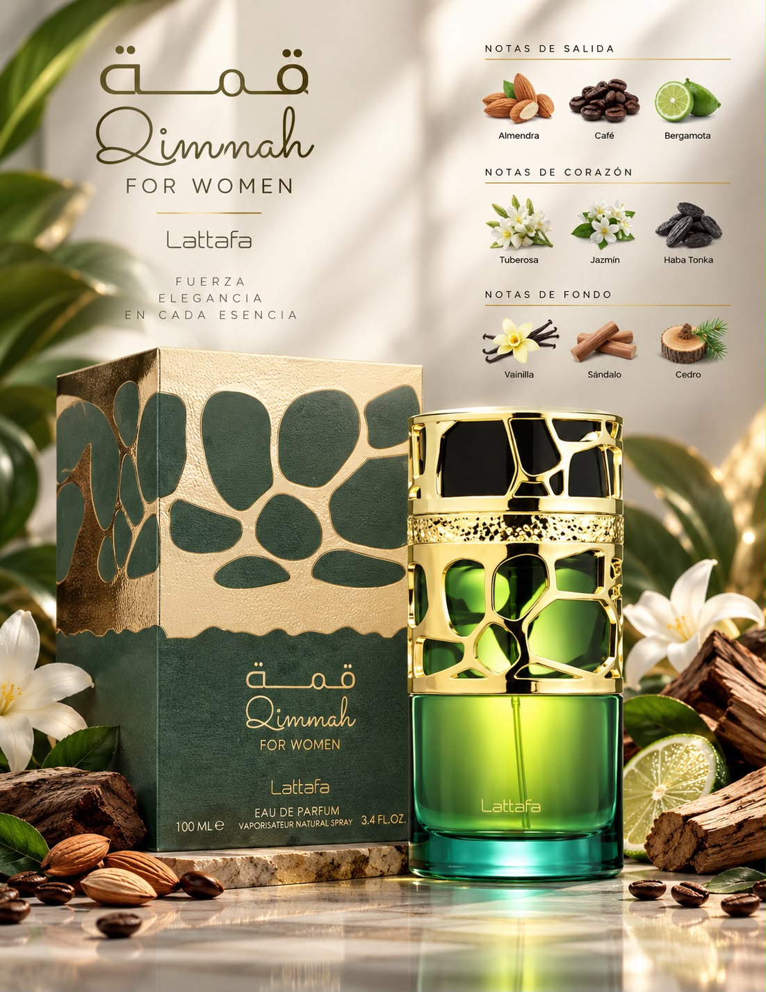 Qimmah for women eau de parfum 3.4oz 5% de descuento adicional