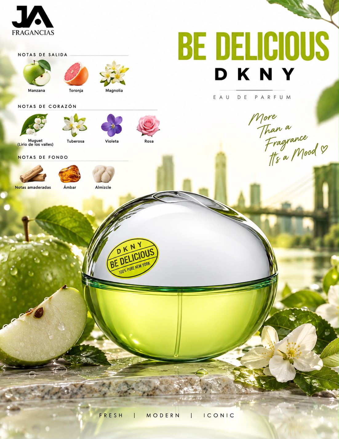 Be Delicious DKNY Eau de parfum 3.4oz 5% de Descuento Adicional