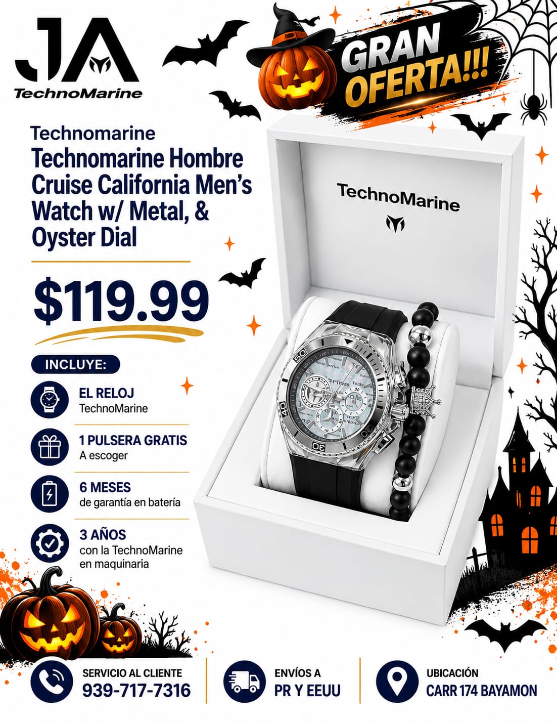 Technomarine Hombre Cruise California Men's Watch w/ Metal, & Oyster Dial 46.65mm