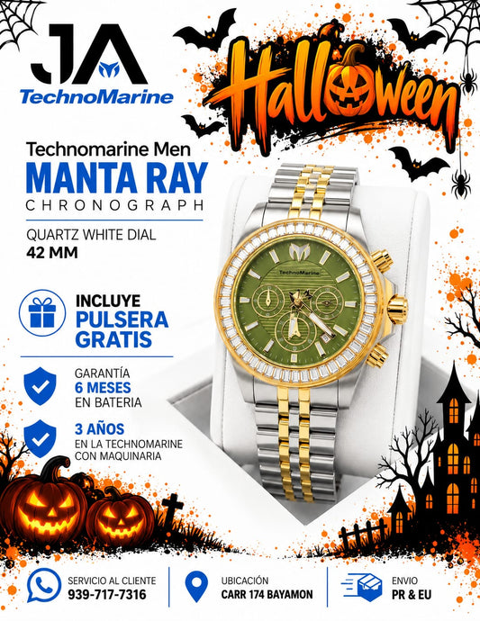Technomarine Men Manta Ray Chronograph Quartz White Dial 42 mm