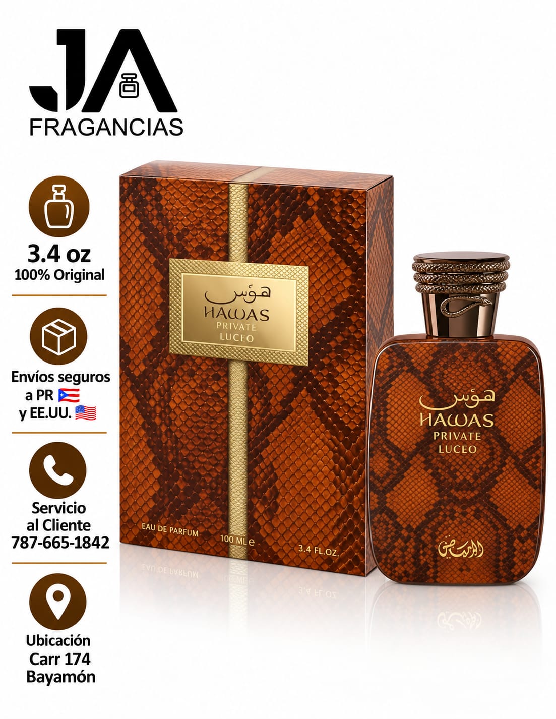 Hawas Private Dulce Rasasi Extrait de Parfum Unisex 3.38oz 5% De Descuento Adicional