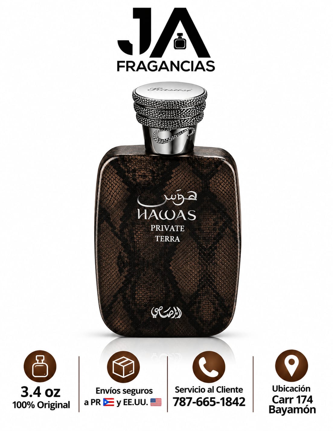 Hawas Private Terra Extrait De Parfum Rasasi Unisex + 5 % Descuento Adicional