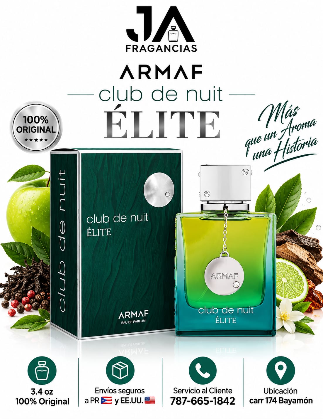 Club De Nuit ELITE Eau De Parfum Armaf Men 3.6oz 5% De Descuento Adicional