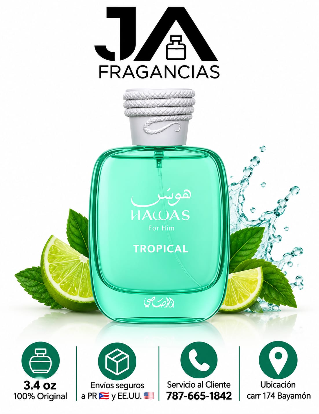 Hawas Tropical Eau de Parfum Rasasi for men 3.4oz 5% De Descuento Adicional