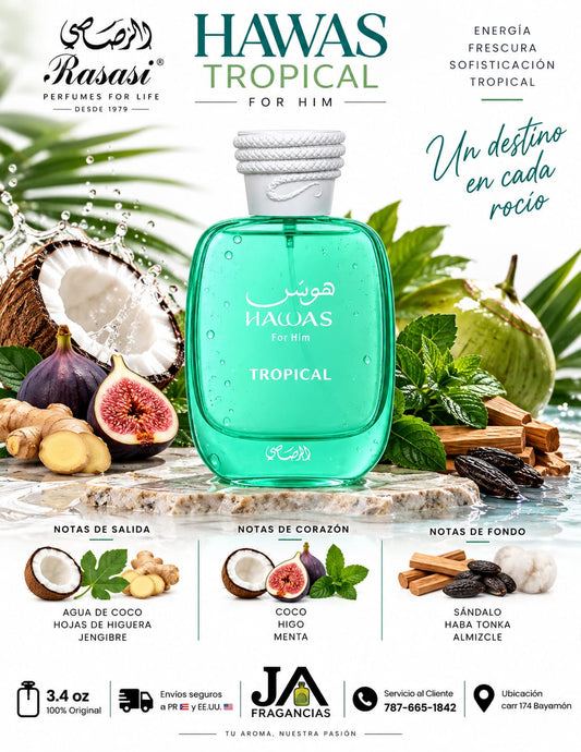 Hawas Tropical Eau de Parfum Rasasi for men 3.4oz 5% De Descuento Adicional