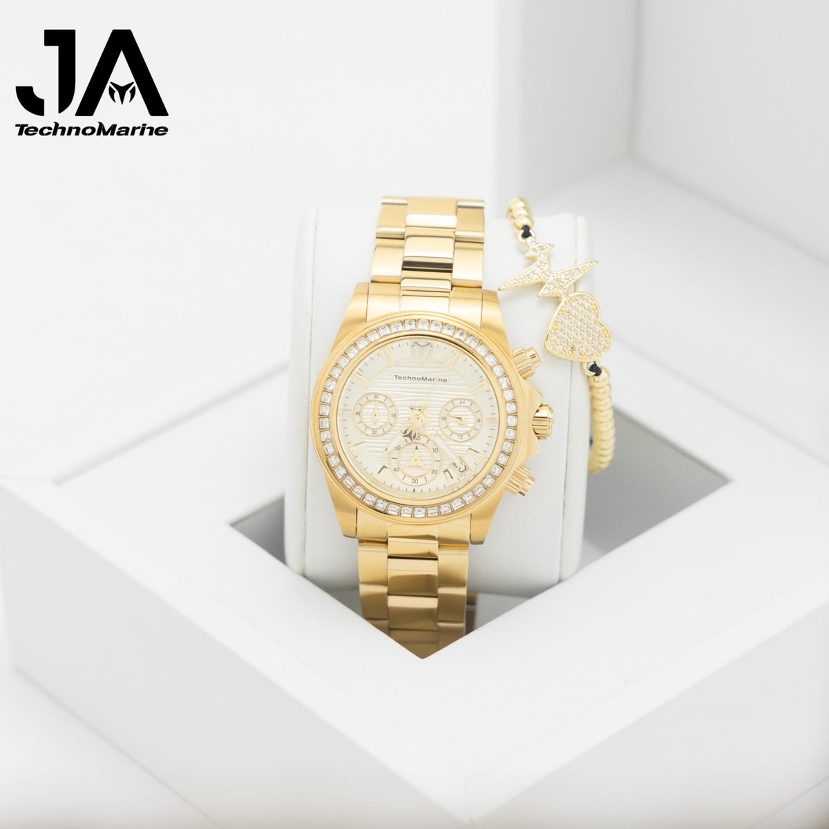 Technomarine Manta Ray Women Watch Chronograph Quartz White Dial 38mm