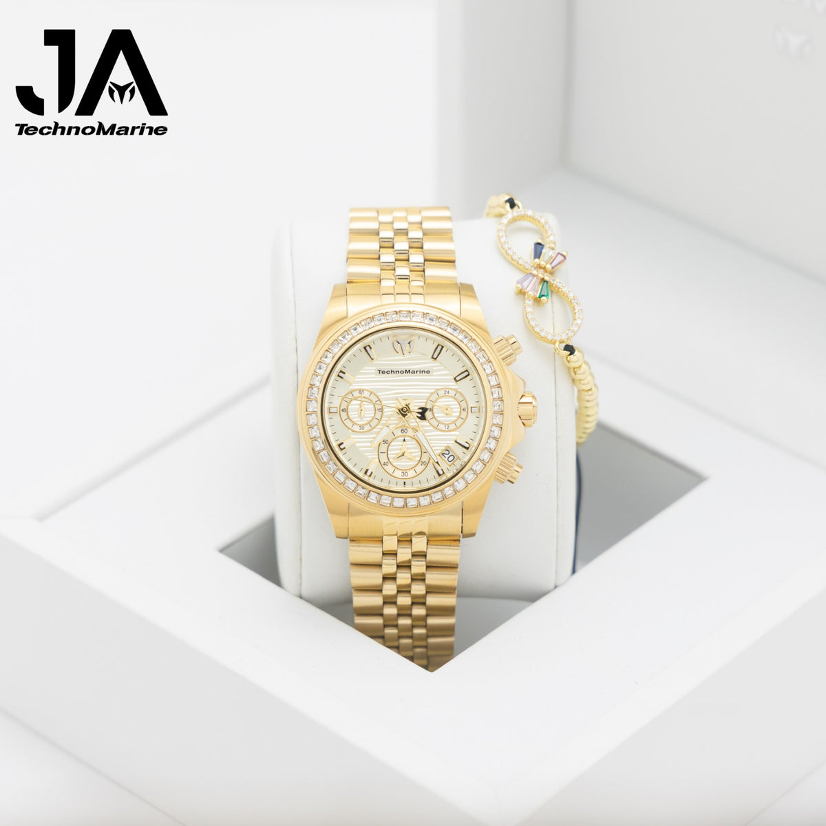Technomarine Manta Ray Women Watch Chronograph Quartz White Dial 38 mm