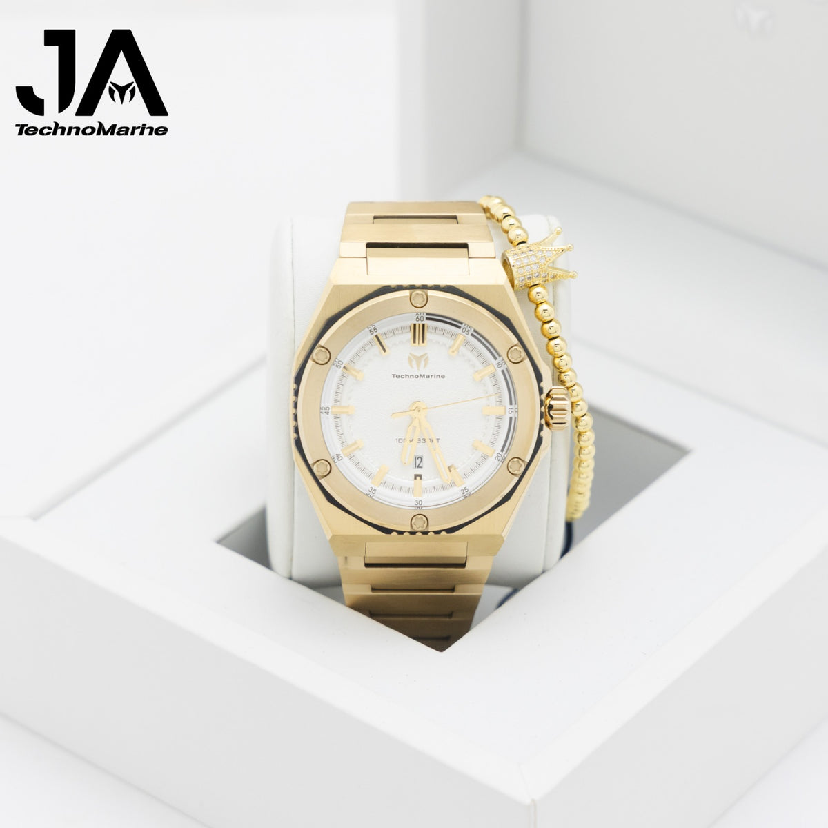 TechnoMarine Coral Coral Legacy Men's Watch - 45mm, Gold - White
