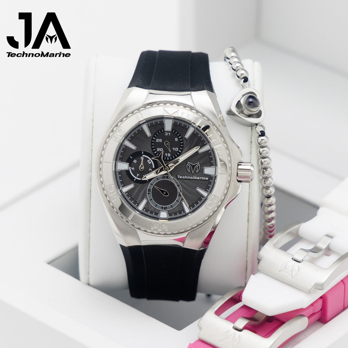 Technomarine 40mm Cruise Chronograph Quartz Silver  Dial Unisex Watch Una Pulsera Gratis