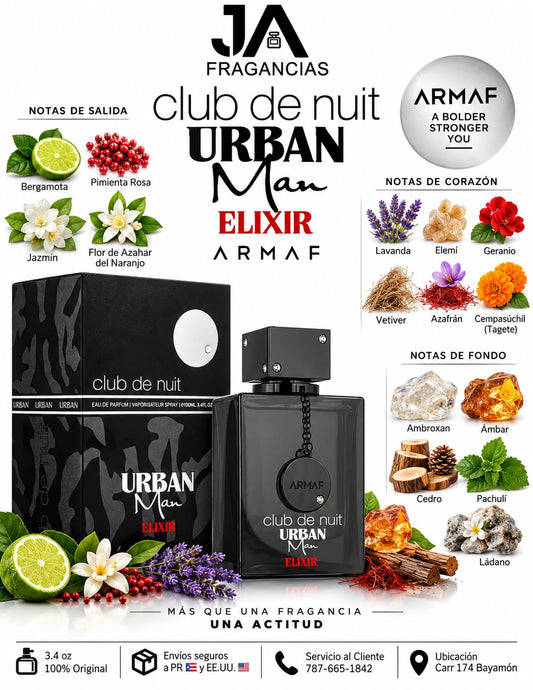 Club De Nuit Urban Man Elixir Armaf  3.6oz 5% De Descuento Adicional