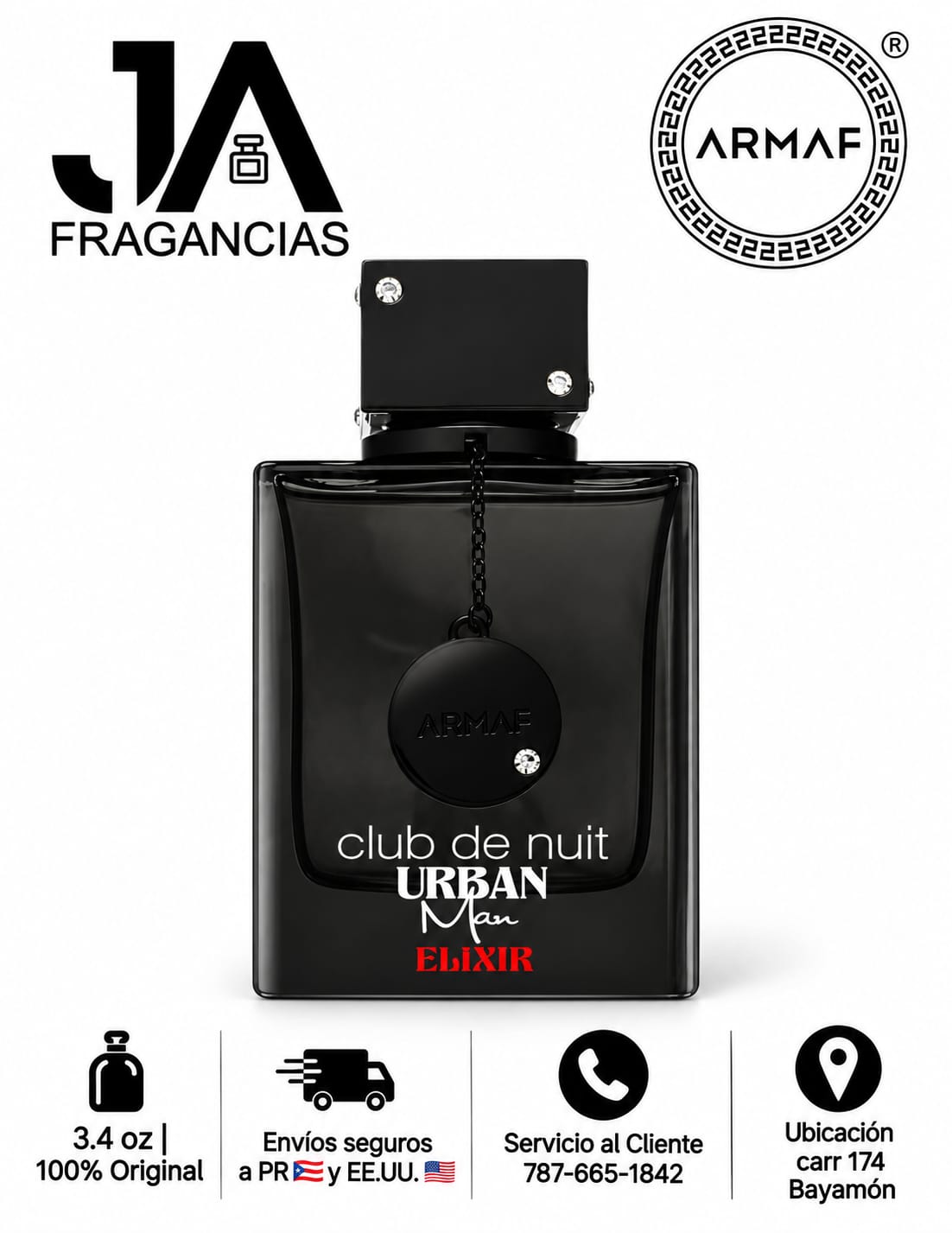 Club De Nuit Urban Man Elixir Armaf  3.6oz 5% De Descuento Adicional