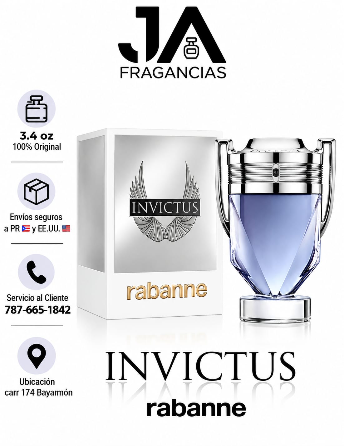 INVICTUS RABANNE EAU DE TOILETTE 3.4 OZ 5% DE DESCUENTO ADICIONAL