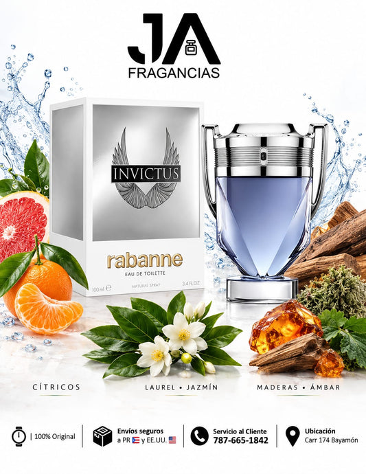INVICTUS RABANNE EAU DE TOILETTE 3.4 OZ 5% DE DESCUENTO ADICIONAL