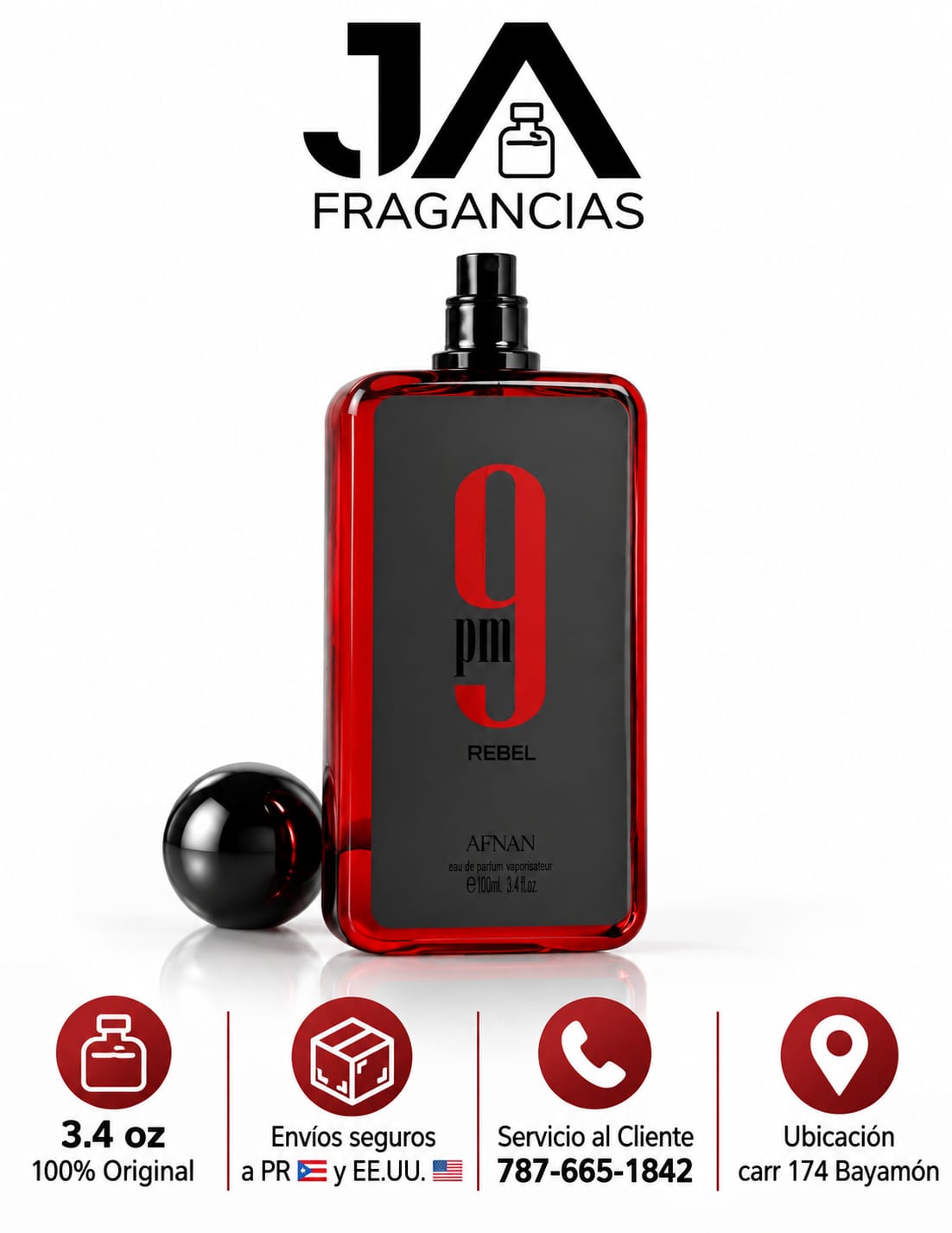 9 pm Rebel Afnan 3.4oz 5% De Descuento Adicional