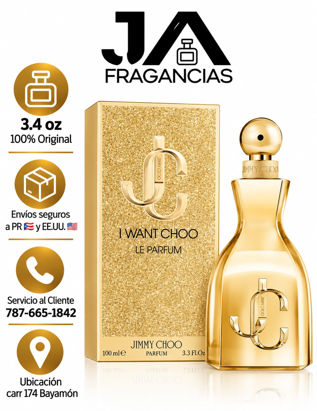 JIMMY CHOO I WANT CHOO LE PARFUM 3.3 OZ 5% DE DESCUENTO ADICIONAL