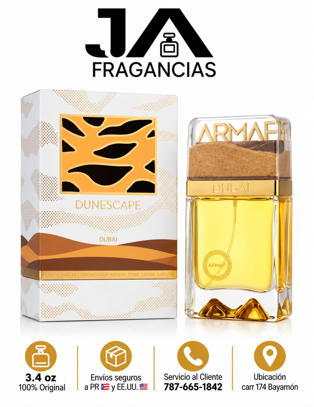 DUNESCAPE DUBAI ARMAF 3.4OZ EXTRAIT DE PARFUM ARMAF - 5% DE DESCUENTO ADICIONAL - PRECIO FINAL $39.99