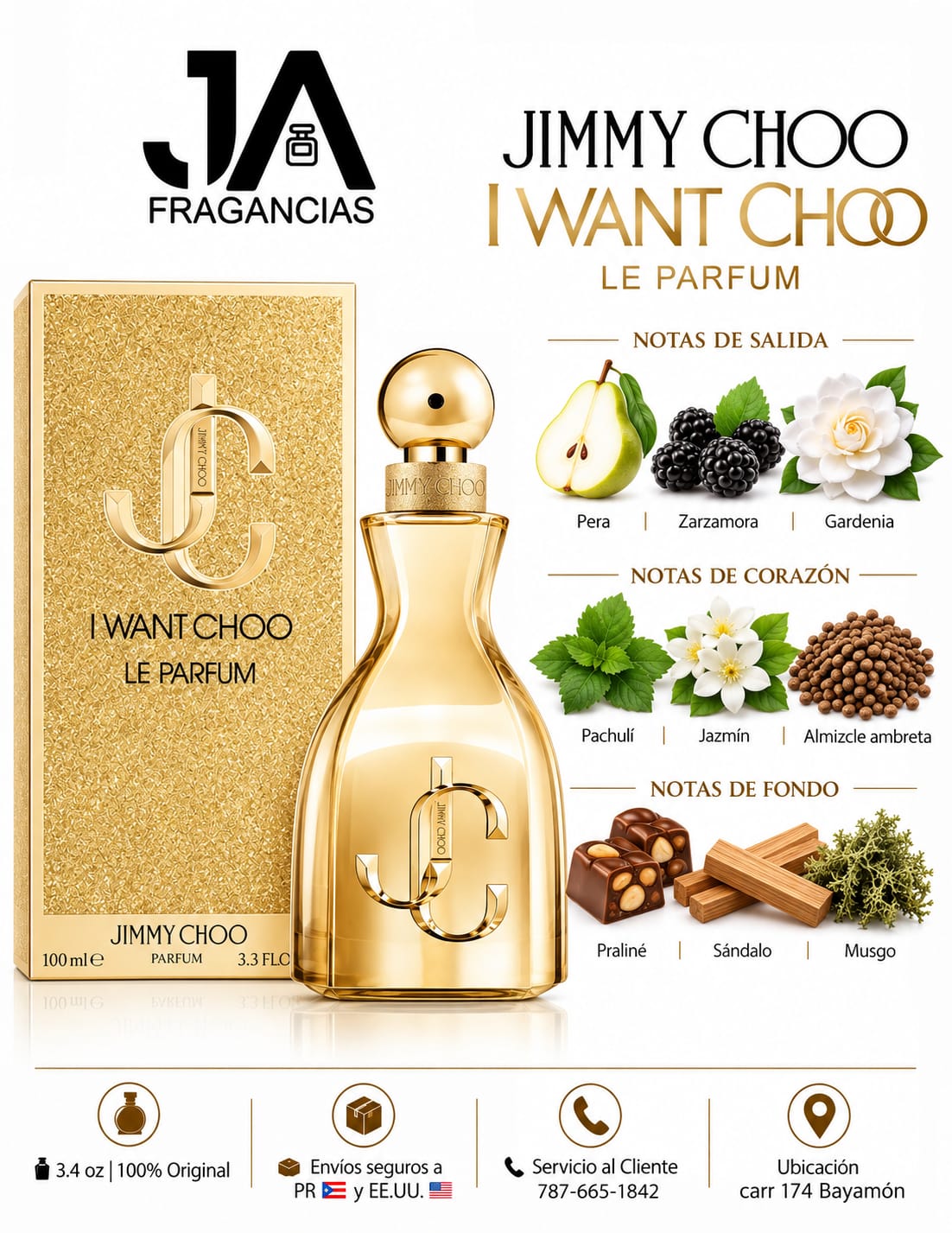 JIMMY CHOO I WANT CHOO LE PARFUM 3.3 OZ 5% DE DESCUENTO ADICIONAL