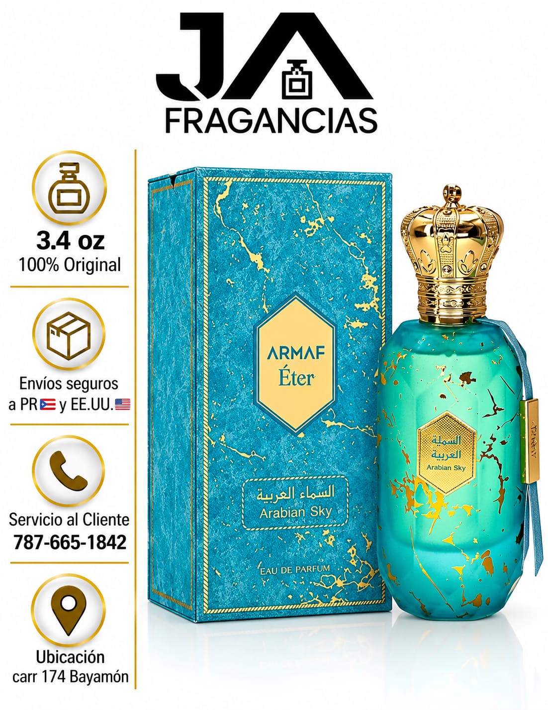 Arabian Sky Armaf Éter for women and men 3.4oz 5% De Descuento Adicional Eter