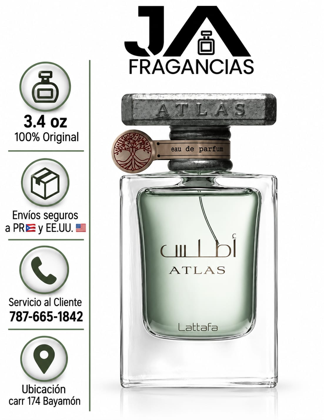 Atlas Lattafa Unisex Eau De Parfum 1.85 oz 5% De Descuento Adicional
