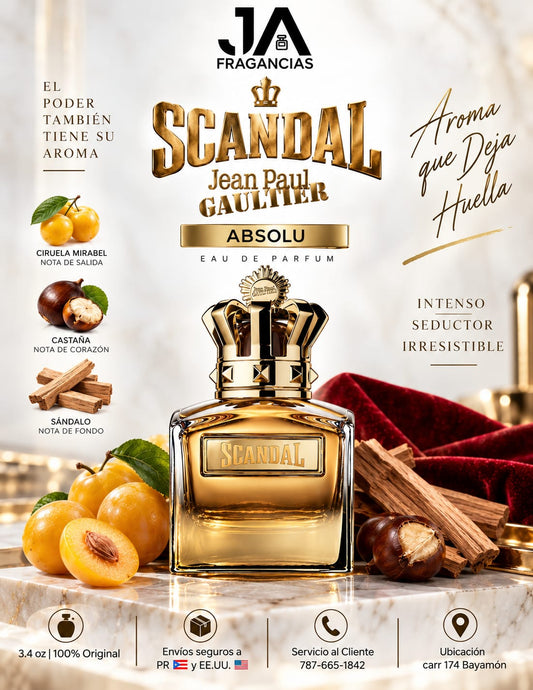 SCANDAL ABSOLU JEAN PAUL GAULTIER PARFUM CONCENTRE POUR HOMME 3.4OZ 5% De Descuento Adicional